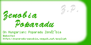 zenobia poparadu business card